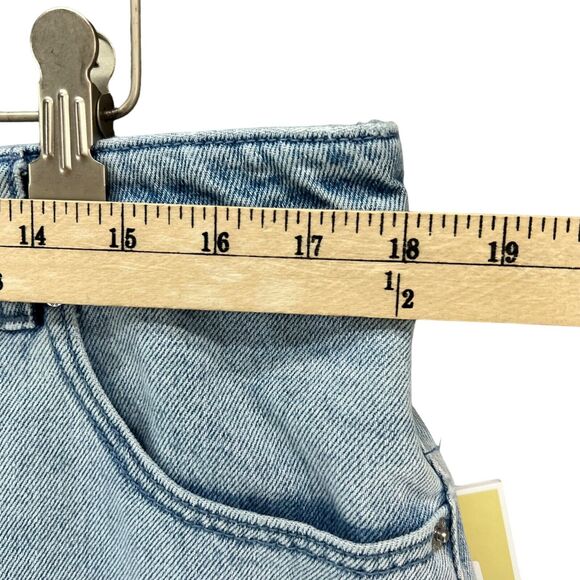 Michael Kors Jean Skirt Womens 14 Blue Denim Mini Button Front Casual Timeless - Picture 6 of 16